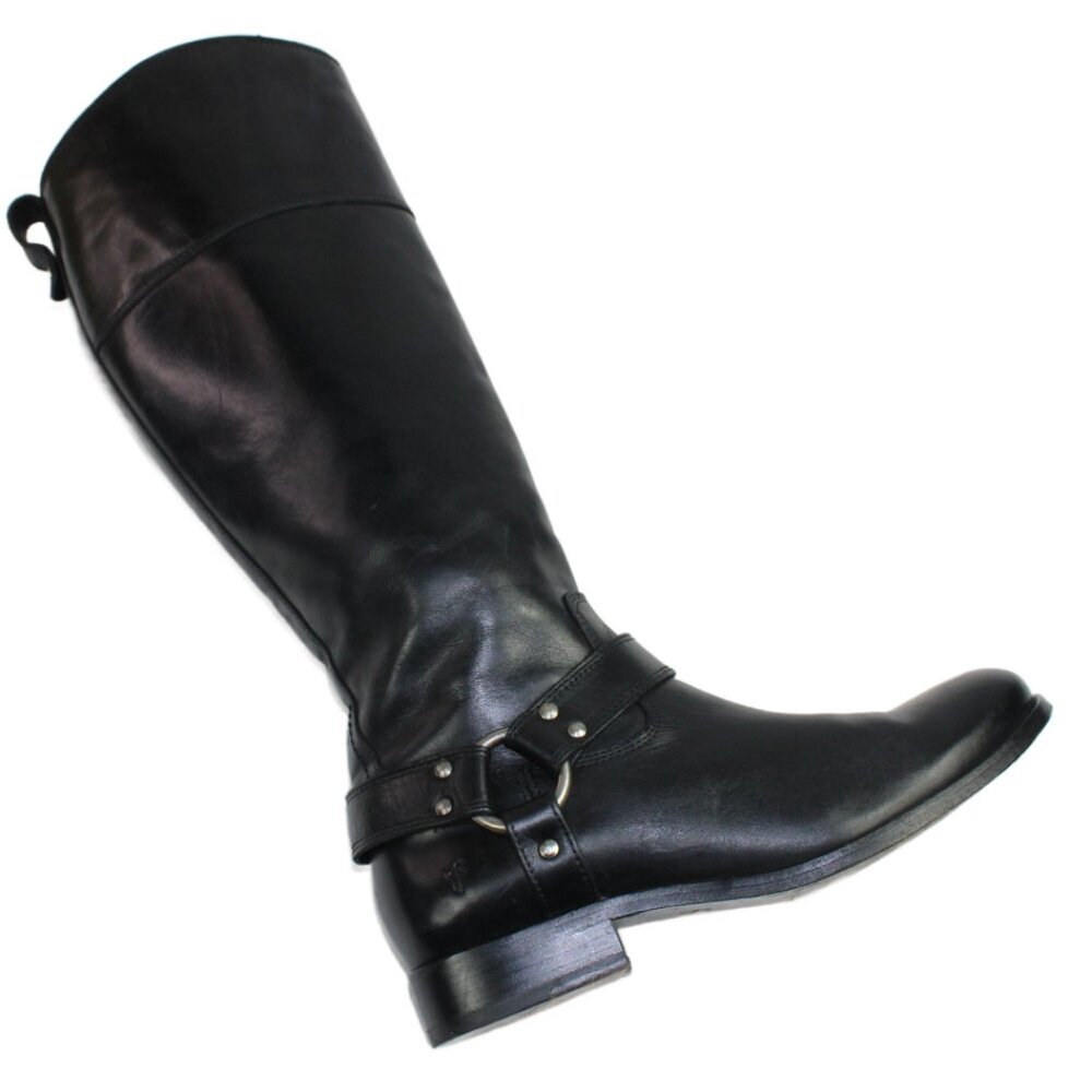 Frye Melissa Tall Black Leather Equestrian Riding Boots Size 7.5 - Picture 9 of 11